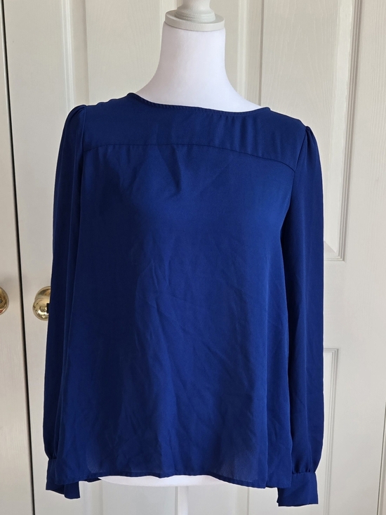 J. Crew Tops - J. Crew Royal Blue Long-Sleeve Boatneck Blouse